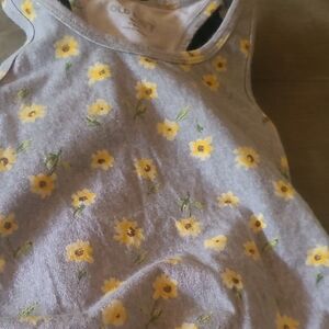 Old Navy Gray Tank with Yellow Floral Design